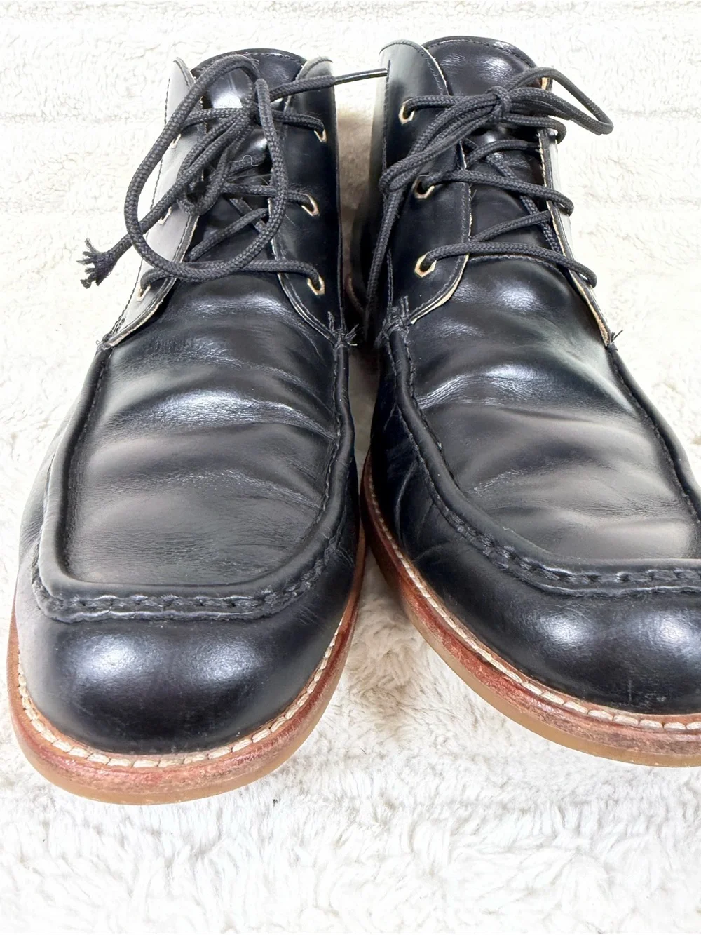 Mens Uggs Leighton Black Leather Chukka Boots Size 12 1001901